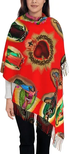 Vista 5 de TNIJWMG Bufanda Virgen María para mujer, chal suave para otoño e invierno, regalos católicos
