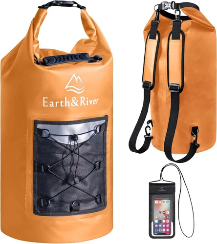 Vista 17 de EARTH&RIVER Mochila seca impermeable de alta calidad, extra gruesa, protección para todas las actividades acuáticas y campamentos, bolsa seca ligera