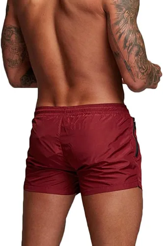 Vista 2 de Rexcyril Pantalones cortos de entrenamiento para hombre, de secado rápido, de 3 pulgadas, para correr, fisicoculturismo, con forro y bolsillos