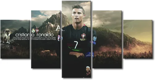 Vista 50 de TUMOVO Lienzo decorativo para pared, cuadro de Cristiano Ronaldo, cuadros de club de fútbol, impresiones en lienzo, póster de arte de pared, arte