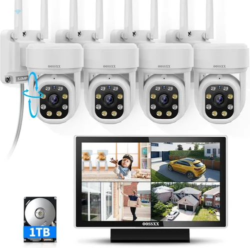 Vista 10 de (2026 Update) 5MP Wireless Security Camera 10.2" IPS Monitor 10CH NVR, Dual-Band 2.4/5.8GHz WiFi, Dual Antenna Stronger Signal 130° Wide Angle