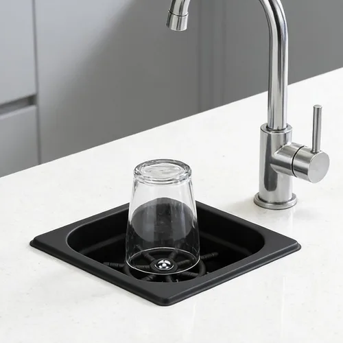 Vista 4 de Pitcher Rinser, Stainless Steel Embedded Automatic Glass Cup Washer, High Pressure Rinsing Labor Saving Countertop Kitchen Sink Glass Rinser with
