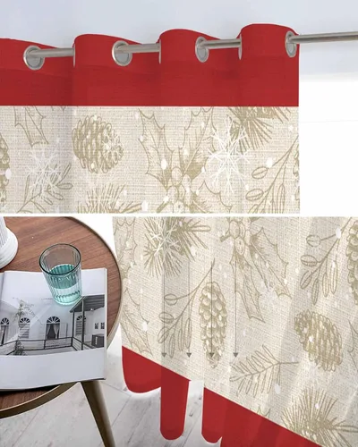 Vista 5 de Cortinas traslúcidas de invierno de 84 pulgadas de largo, juego de 2 paneles de cortinas para cocina, dormitorio, sala de estar, puerta, pasillo