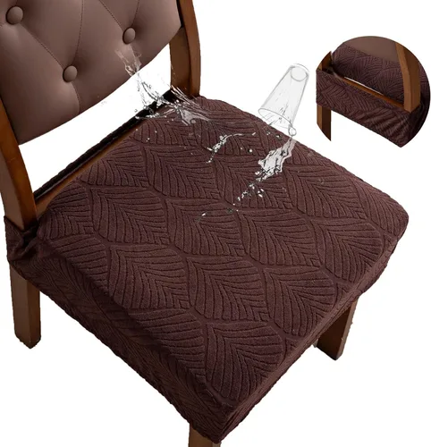 Vista 20 de Fundas de asiento para silla de comedor, extraíbles y lavables, juego de 2, fundas de cojín de asiento de silla de jacquard, protectores