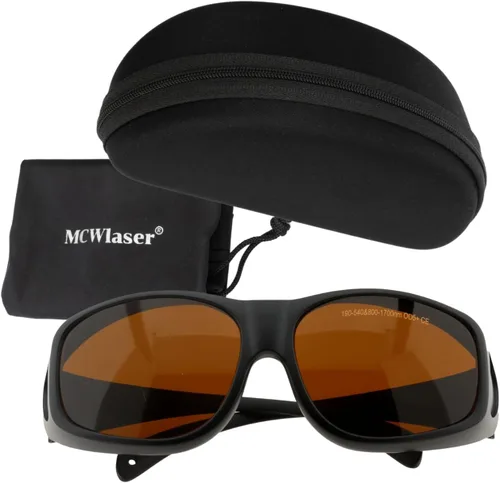Vista 12 de MCWlaser 190-540nm y 800-1700nm Gafas de Seguridad Láser OD5+, Protección Yag, Láser Azul, Verde y Luz UV, Anteojos de Protección Láser para 405nm