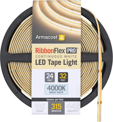 Vista 39 de Armacost Lighting RibbonFlex Pro 24V Luz de Tira LED COB Blanca, 2700K, 165 Lúmenes/Pie, 2.5M 171110 Blanco cálido 2700K