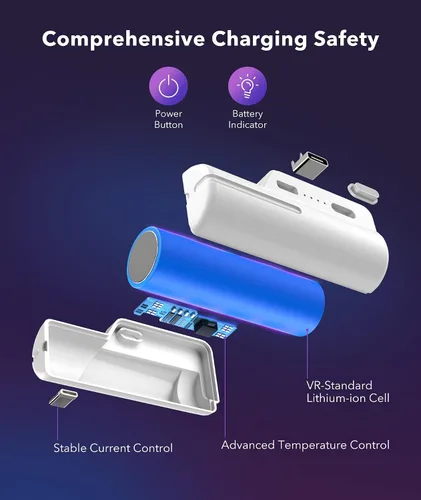 Vista 4 de 5000mah Battery Pack fit for Meta Oculus Quest 2 & Elite Head Strap, Lightweight Portable VR Power Charger Battery Extender Rechargeable Meta