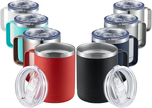 Vista 45 de MEWAY - Taza de café con asa, vaso térmico