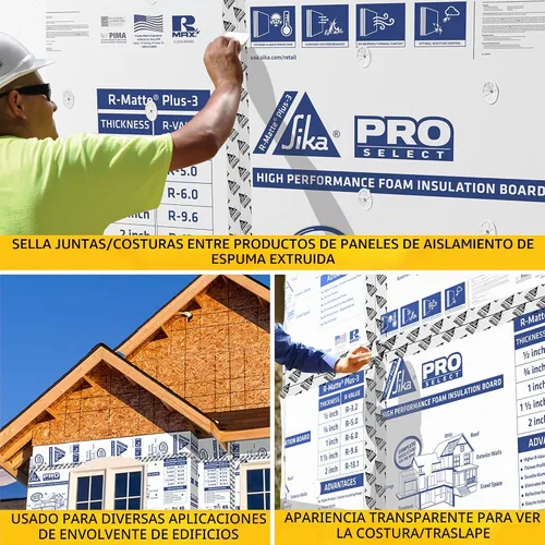 Vista 6 de SIKA SikaSeal-148 Cinta Selladora de Aislamiento - Transparente, Multiusos, Adhesivo Acrílico Desgarrable a Mano - Uso Interior/Exterior, Resistente