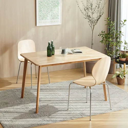 Vista 12 de Canberra - Mesa de comedor cuadrada de madera de 28.3 pulgadas/mesa de cocina moderna de roble malayo de mediados de siglo (roble natural)