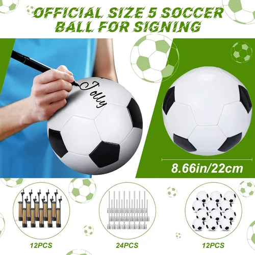 Vista 2 de Jenaai Balón de fútbol a granel con operación de aguja de bomba, Navidad en blanco, autógrafo, pelota de fútbol cristiana, donación de caridad
