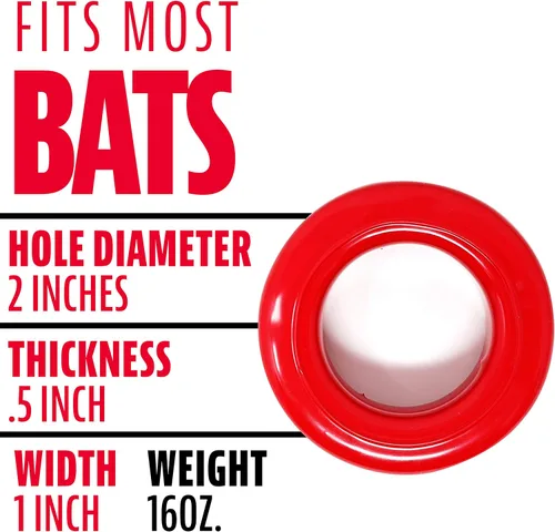 Vista 3 de Franklin Sports Baseball + Softball Donut Bat Weight - 16 oz. for Adult + Youth Baseball + Softball Bats - Donut Batting Weight for Swing Training