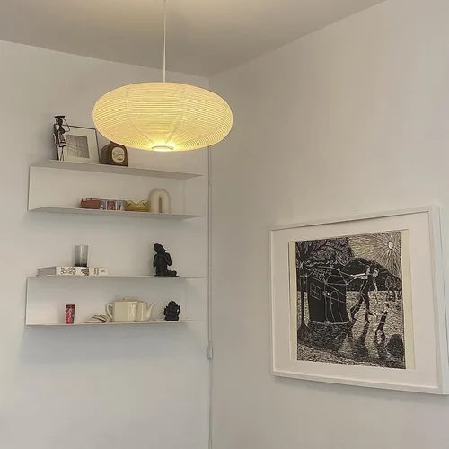 Vista 10 de Paquete de 2 linternas de papel ovaladas blancas de 16 pulgadas, linternas de papel chino japonés para decoración del hogar, boda, decoración