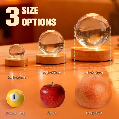 Vista 3 de Lámpara de bola de fotos de cristal 3D personalizada, regalo conmemorativo personalizado para recuerdo de Navidad, globo de cristal grabado
