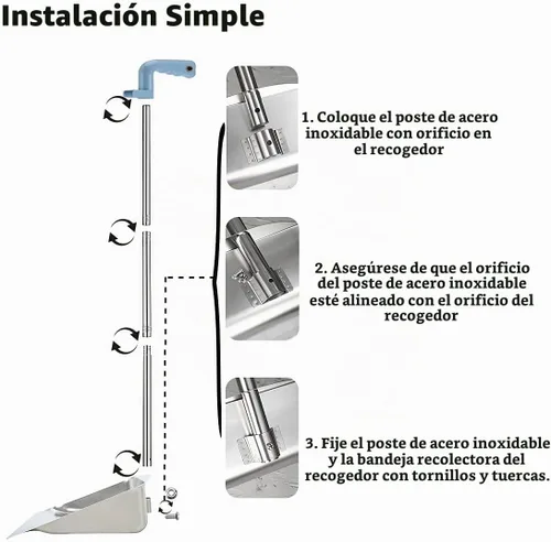 Vista 5 de YONILL - Recogedores con mango largo - Recogedor vertical de metal resistente, recogedor de 35" con mango largo para vestíbulo, garaje, hogar