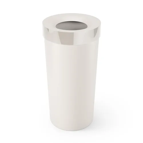 Vista 10 de Umbra Vento Kitchen Trash Can, Open Top Bin, 16.5 Gallon, Grey/Nickel Acentos de metal cepillado, diseño de ocultación de bolsa, fácil de limpiar