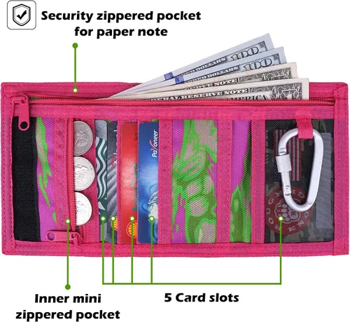 Vista 3 de Rough Enough - Carteras para niños y niñas, llavero de camuflaje triple pliegue