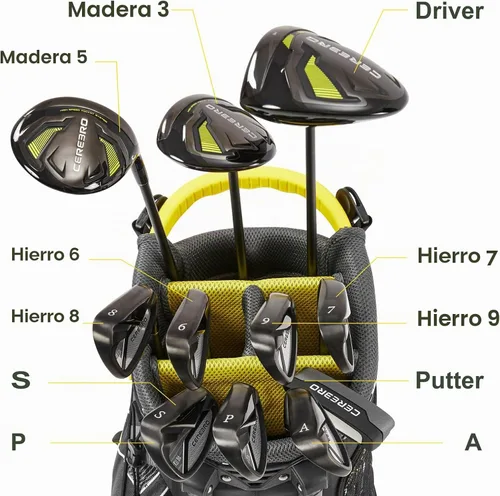 Vista 5 de Bolsas de soporte de golf Geesee con divisores de 4 vías en la parte superior, cubierta contra la lluvia, capucha protectora solar y bolsas de golf