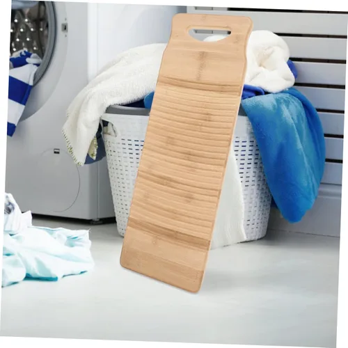 Vista 3 de Hemoton Tabla de lavado de madera, tabla de lavar a mano, tabla de lavar a mano para suministros de lavandería para el hogar, L