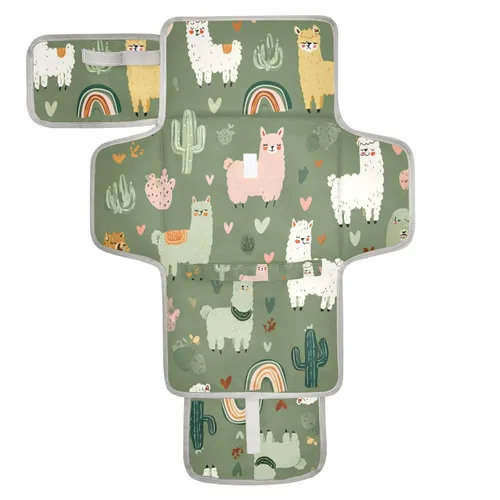 Vista 22 de Cambiador de pañales portátil, cambiador de pañales de viaje, impermeable, plegable, ligero, cambiador de bebé con almohada incorporada, perezosos