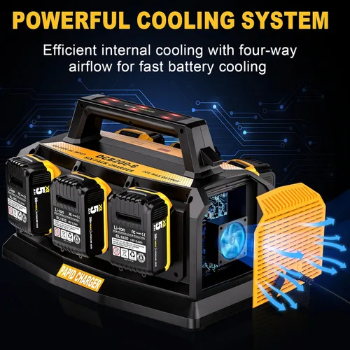 Vista 6 de Adisipsoarin - Cargador de batería para batería Dewalt de 20 V Max, estación de carga rápida simultánea de 6 puertos compatible con batería de iones