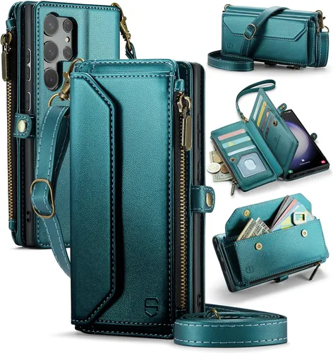Vista 11 de Strapurs - Funda tipo cartera con correa para Samsung Galaxy S23 5G, color negro