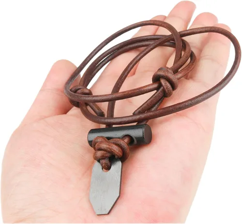Vista 3 de Collar de cerámica para iniciador de fuego, cordón de cuero FNL