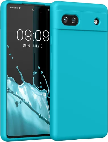 Vista 61 de kwmobile Funda Compatible con Google Pixel 6 Pro - Funda de teléfono de silicona TPU con acabado suave - Azul Arrecife