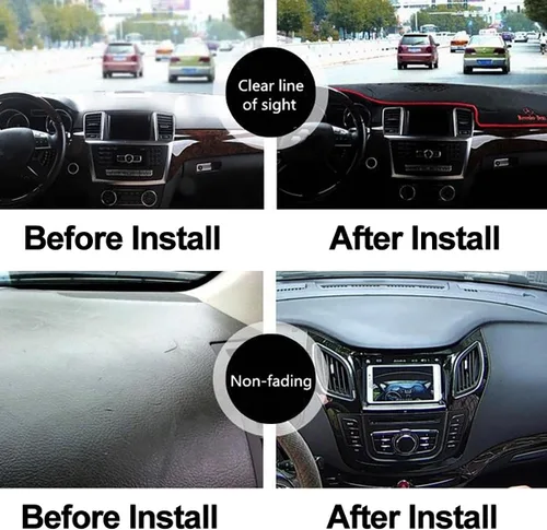 Vista 4 de HATHWAY Compatible con Chevrolet Epica 2007-2012, cubierta de tablero de automóvil, almohadilla negra para salpicadero, accesorios