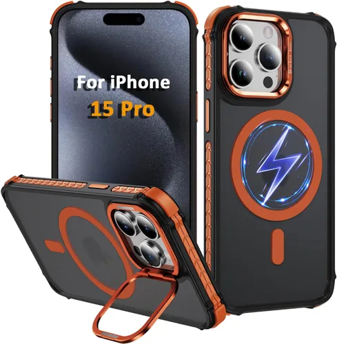 Vista 27 de Funda KETGII para iPhone 13, para iPhone 14, compatible con MagSafe, carga inalámbrica, resistente, a prueba de golpes, pata ajustable, delgada