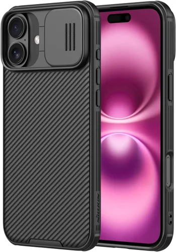 Vista 17 de Nillkin Funda para iPhone 16 con cubierta deslizante para cámara, [protección mejorada de lente de cámara] Funda protectora delgada a prueba