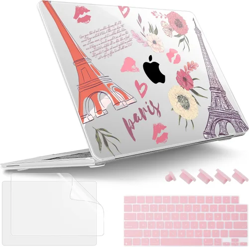 Vista 21 de Tuiklol Para MacBook Air de 13 pulgadas (versión 2021-2018) M1 A2337/A1932/A2179 con pantalla Retina Touch ID, carcasa rígida de plástico y cubierta