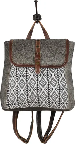 Vista 4 de Myra Bag Mochila Stella de Lona y Cuero Vaca Upcycled S-1590
