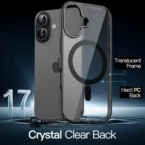 Vista 3 de JETech Funda magnética para iPhone 17 de 6.3 pulgadas, compatible con MagSafe, protector de teléfono a prueba de golpes, parte trasera transparente