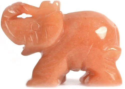 Vista 16 de Angelstones Piedra de sangre africana natural tallada con piedras preciosas de elefante curativo de cristal de guardián, estatua de figurilla