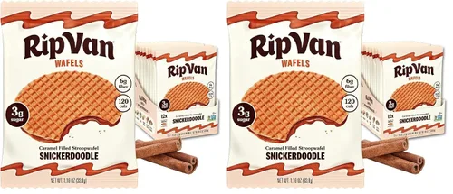 Vista 18 de Rip Van Wafels Stroopwafels de brownie de chocolate – Snacks saludables – Bocadillos sin OGM – Apto para dieta cetogénica – Snacks de oficina – Bajo