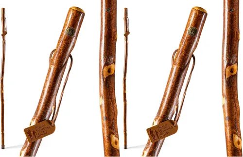 Vista 7 de Brazos Rustic Wood Walking Stick, Hawthorn, Traditional Style Handle, for Men & Women, Made in The USA