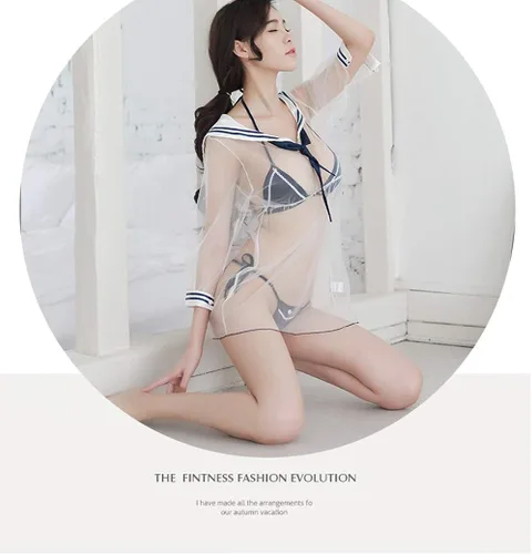 Vista 3 de Sinmiuanime - Lencería sexy para mujer, diseño de marinero, estilo Lolita