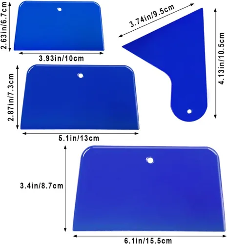 Vista 2 de 4 paquetes de esparcidores de relleno para carrocería, rellenos automotrices, 3, 4, 5, 6 pulgadas, esparcidores de plástico reutilizables