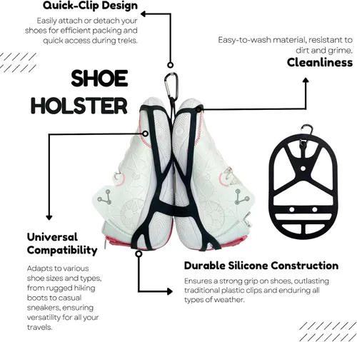 Vista 3 de ILouxNei Accesorio deportivo con clip para calzado, transporta, seca, organiza, cuelga zapatos adicionales, botas o equipo en tu bolsa, se adapta a