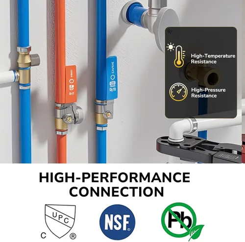 Vista 3 de Acoplamiento Pex de 1/2", Accesorios Pex, Accesorios de Engaste de Latón de Alta Resistencia para Tubos PEX con Construcción Resistente a Fugas