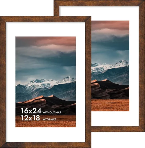 Vista 22 de iRahmen - Juego de 2 marcos de fotos de 4 x 6, marco de madera negro con cristal de alta definición, para mostrar fotografías de 3.5 x 5
