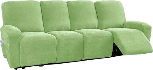 Vista 31 de vctops 4 fundas elásticas de felpilla de lujo para sillas reclinables, protector suave de muebles con parte inferior elástica para niños, gatos, Azul