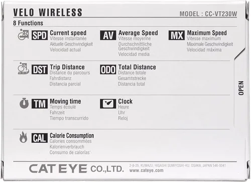 Vista 5 de CatEye - Computadora inalámbrica para bicicleta Velo Calorie Tracking, Auto Start/Stop, Programmable Odometer, Waterproof IPX8, Secure Zip-Tie