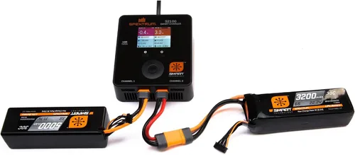 Vista 2 de Spektrum Batería inteligente RC LiPo: 3200mAh 3S 11.1V 30C con conector IC3 (compatible con EC3), SPMX32003S30, negro
