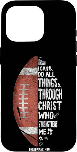 Vista 19 de iPhone 13 I can do all things through Christ Philippians 4:13 - Funda de fútbol