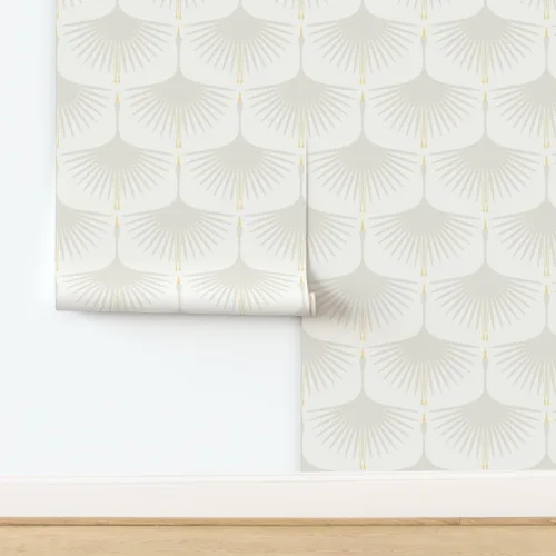 Vista 4 de Papel tapiz para despegar y pegar – Art Deco White Bird Naturaleza Moderno Wingspan Papel pintado extraíble personalizado por Spoonflower Sample