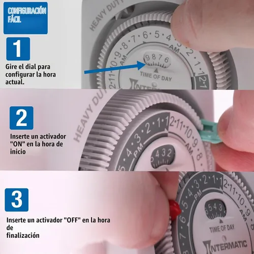 Vista 3 de Intermatic temporizador mecánico para tareas pesadas, TN311, Blanco Paquete de 2