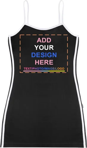 Vista 6 de Littleforbig Diseño personalizado añade tu propio vestido deportivo a rayas laterales enterizos bodycon mini vestido