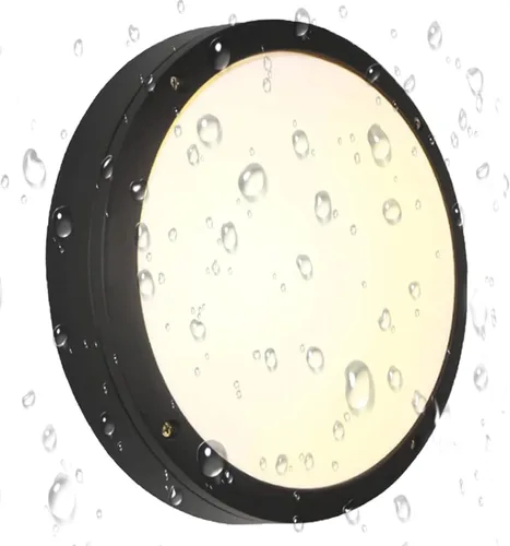 Vista 8 de Lámpara de techo LED de montaje empotrado, luces de pared exterior de 21.59 cm, IP65, todo aluminio sellado resistente a la humedad, 3000K, 15W 8.5